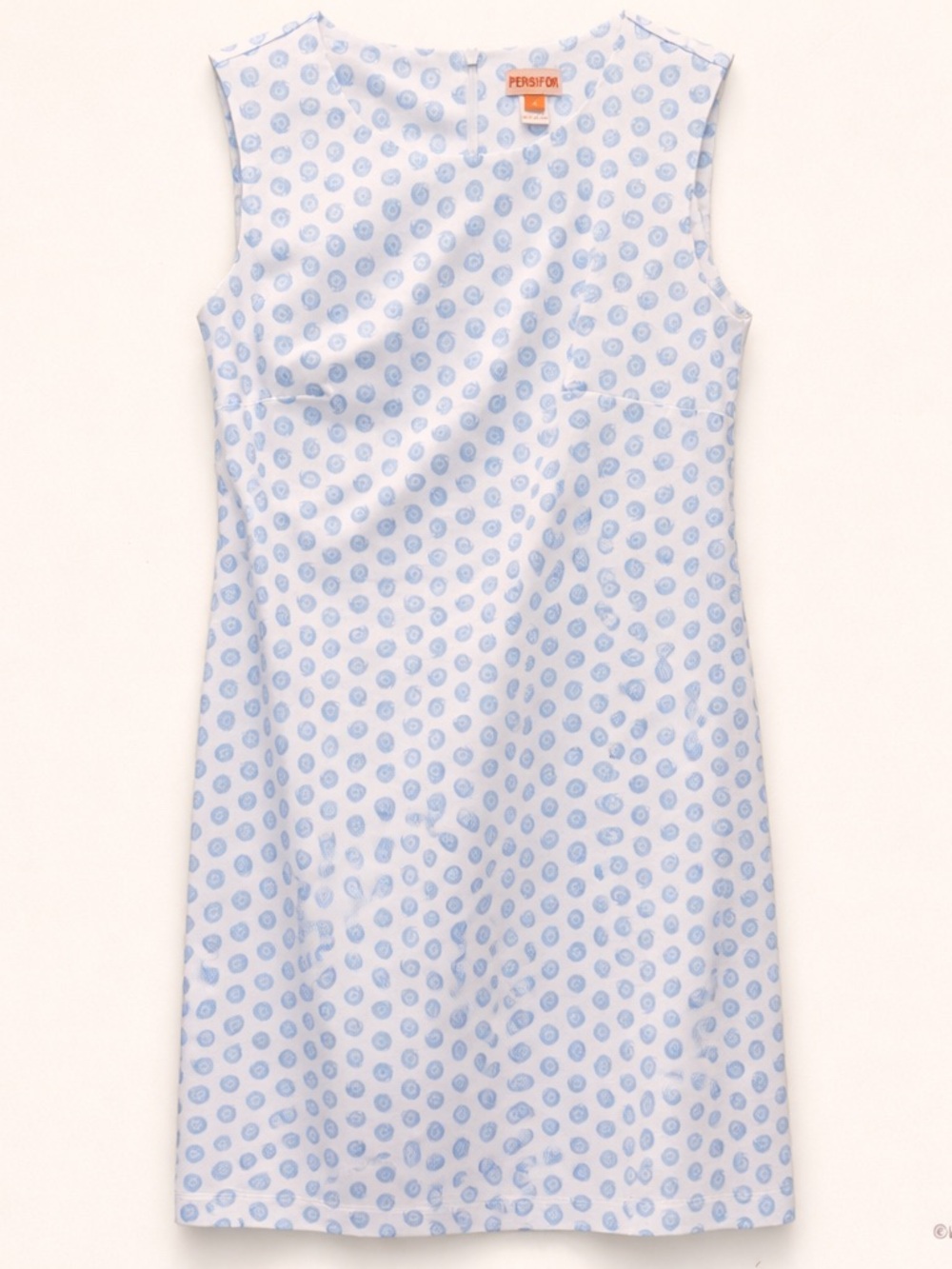 Persifor Light Blue & White Seashell Patterned Cotton Shift Dress S